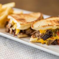 Philly Steak Panini · Roasted peppers, onions and American cheese.