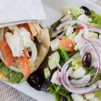 Greek Gyro · Choice of beef or chicken served on pita bread with Greek salad.