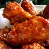 Wings - Sweet & Spicy Korean (New) · Korean Fried Chicken Wings with sweet potato starch and rice flour, double crisp (choose siz...