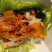 Ssam Taco 3 Deal · Any 3 SSAM tacos. Wrapped in sesame and green leaf lettuce, white rice, white kimchi, finish...