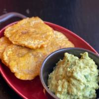 Tostones With Guacamole · Green plantains and fresh guacamole