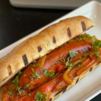 Chorizo Sandwich · With onions and peppers in a 7
