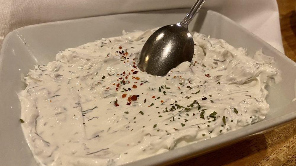 Lebni · Creamed yogurt, garlic, dill, and walnuts.