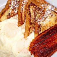 French Toast Deluxe · With  two eggs  and mexican sausage