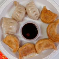 Steamed Or Fried Pork Dumplings · Eight pieces.