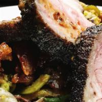 Coppa · Roasted pork collar, burnt ends panzanella, grilled Romaine. (50 min prep time)