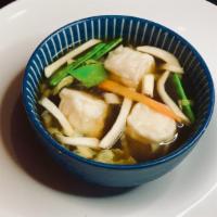 Shumai Soup · (3) shrimp dumpling with mix veg in house clear broth