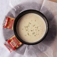 Clam Chowder · Salty. 220 calories.
