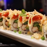 Spicy Crab Roll · Spicy crab and seaweed wrapped in rice.