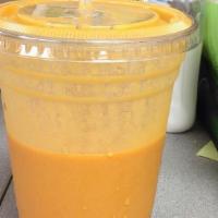 Wave Special · Banana, carrot, peanut butter, and almond milk.