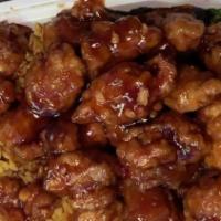 General Tso'S Chicken · Hot and spicy. Chunks of boneless chicken on a bed of broccoli in hunan sauce.