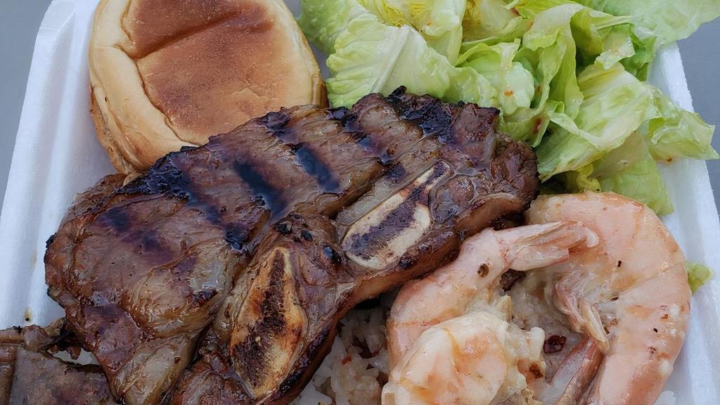 Steak & Coconut Shrimp Plate · 