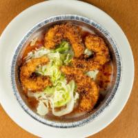 Coconut Shrimp · With pina colada sauce.