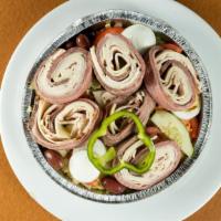 House Chef'S Salad Bowl · Turkey, roast beef, Virginia ham, swiss cheese, hard-boiled egg, iceberg lettuce, tomato, an...