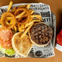 7 Oz. Hamburger · With coleslaw and pickle. Choice of a beef burger, turkey burger, veggie burger or buffalo b...