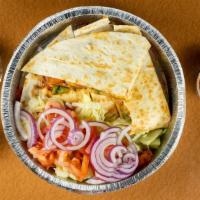 Chicken Quesadilla · Grilled chicken, sauté peppers, onions, tomatoes, jalapeño peppers and cheddar cheese with s...