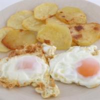 Eggs (2) Platter · Fresh eggs served with home fries and choice of toast.