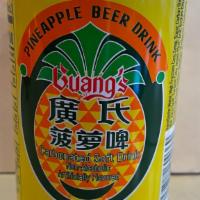 Pineapple Beer Drink · A Carbonated Soft Drink  (Non-Alcoholic, Artificially Flavored). 11.16 Oz.