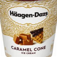 Häagen-Dazs Caramel Cone Ice Cream · Creamy, Häagen-Dazs caramel cone flavored ice cream.