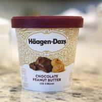 Häagen-Dazs Chocolate Peanut Butter Ice Cream · Creamy, Häagen-Dazs chocolate peanut butter flavored ice cream.