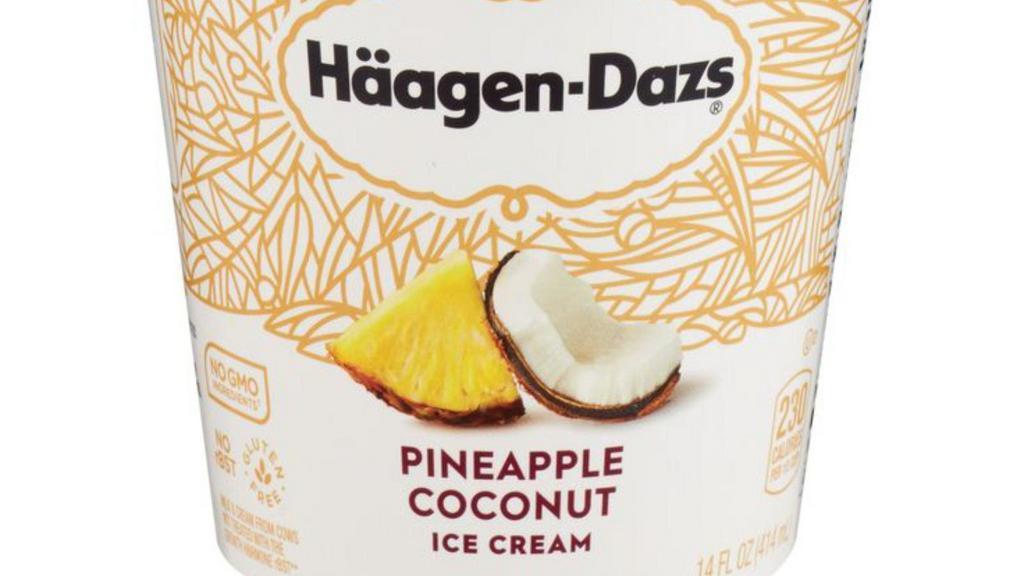 Häagen-Dazs Pineapple Coconut Ice Cream · Creamy, Häagen-Dazs pineapple coconut flavored ice cream.