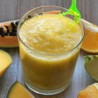 Sweet Madness Smoothie · Fresh smoothie made with mango, papaya, banana, raw agave and apple juice.