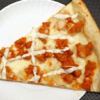 Buffalo Chicken Pizza · Topped with Spicy Chicken, Hot sauce, and Ranch.