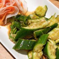 Cucumber Salad With Garlic Sauce · Contains cilantro and garlic.