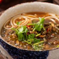 Beef Flank Noodles In Soup · Spicy. Contains cilantro.