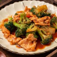 Chicken With Broccoli · Sauteed sliced white meat and broccoli w. Brown sauce.