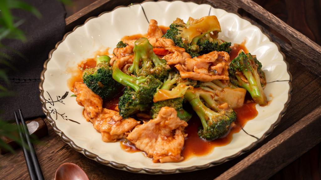 Chicken With Broccoli · Sauteed sliced white meat and broccoli w. Brown sauce.