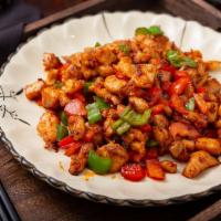 Diced Chicken With Spicy And Hot Sauce（麻辣鸡丁） · Sauteed diced white meat chicken w. Diced spicy green red peppers in our special hat numbing...