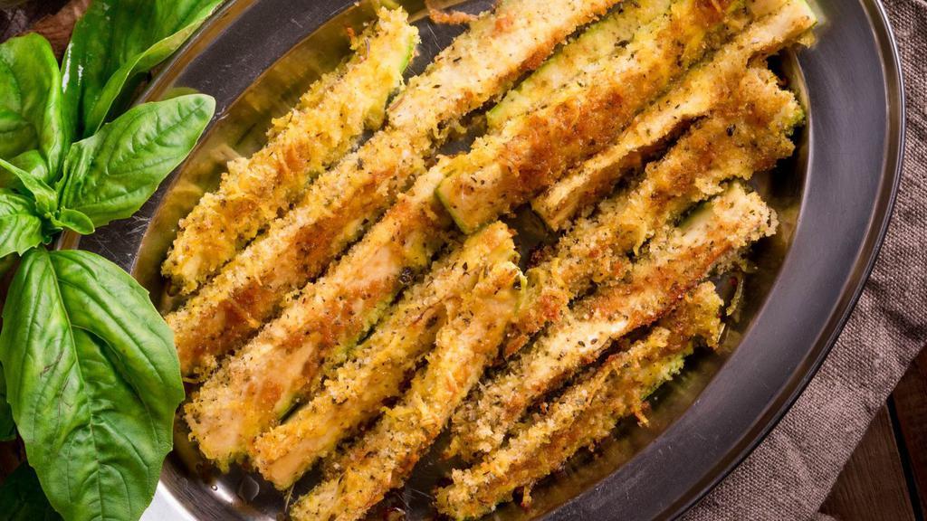 Zucchini Sticks · Exquisite zucchini battered sticks and fried.