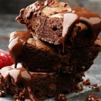 Brownie With Nutella · Warm brownie filled with Nutella.