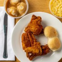 Three Pieces Chicken With 2 Sides And Roll · 