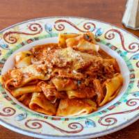 Jumbo Rigatoni · In short rib ragu.