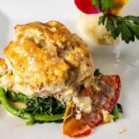 Lobster Tail · 8oz lobster tail, stuffed with crab meat, shrimps, scallops over broccoli rabe scampi sauce.