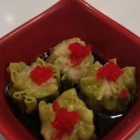 Wasabi Shumai · Wasabi-infused pork dumpling in tempura broth.