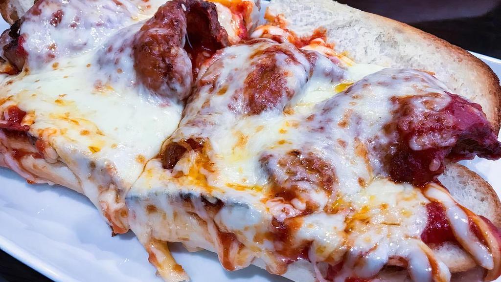 Traditional Meatball Parmesan Hero · 