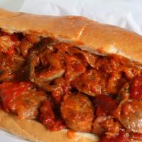 Traditional Sausage And Peppers Hero · 