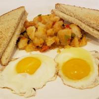 Breakfast Platter · Two eggs any style served with toast and home fries