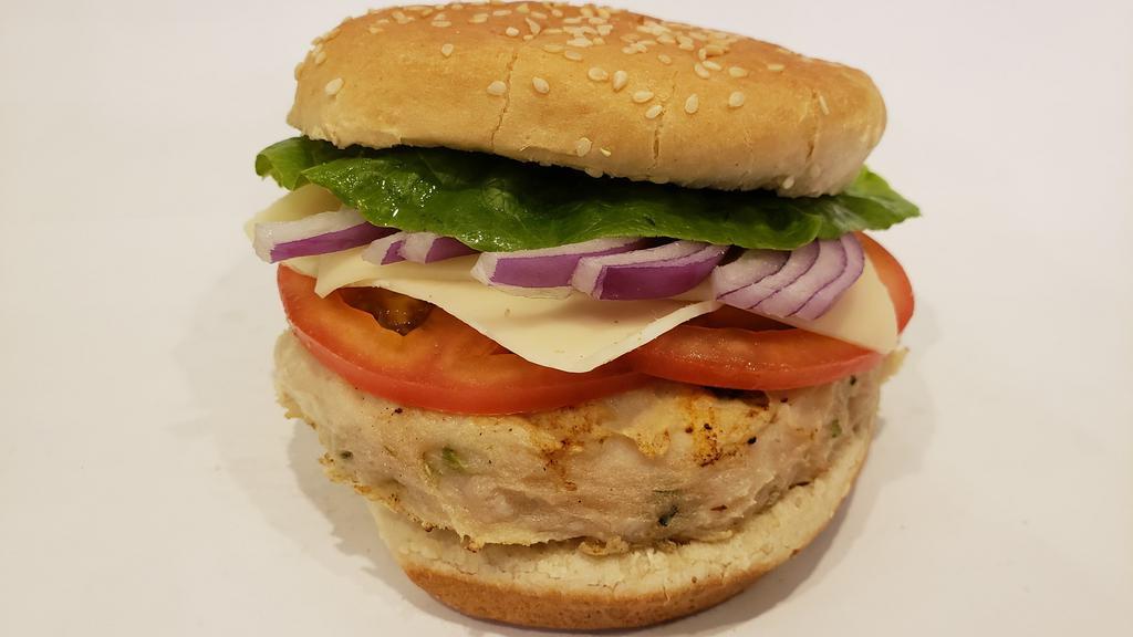 Fish Burger · Homemade basa fish burger on hamburger bun