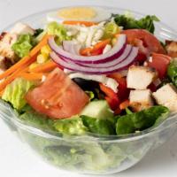 Create Your Own Salads · 1. Pick a size  2. Choose your greens  3. Select protein  4. Pick 5 toppings  5. Select favo...