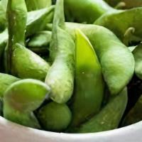 Edamame (V) · Steamed green soybeans with salt.