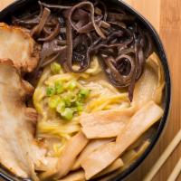 Shoyu Ramen  (Chicken Available ) · Pork broth with noodle, 2 pieces of pork belly chashu, bamboo shoots, soy sauce, scallions, ...