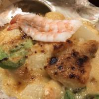 Dynamite · Seafood and vegetable casserole baked in a miso-mayonnaise sauce