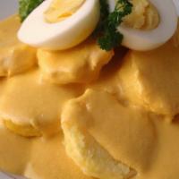Papa A La Huancaina · Steamed potato with spicy creamy cheese sauce
Additional items not included in description i...