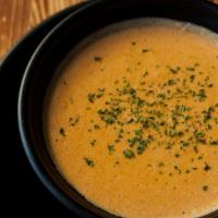 Lobster Bisque · Creamy & smooth and not to be missed!