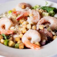 Shrimp Salad · Our house salad topped with our jumbo steamed shrimp.