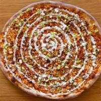 Winger · serrano, cayanne & guajillo, blue cheese crumble, fresh mozzarella, buttermilk ranch, pickle...